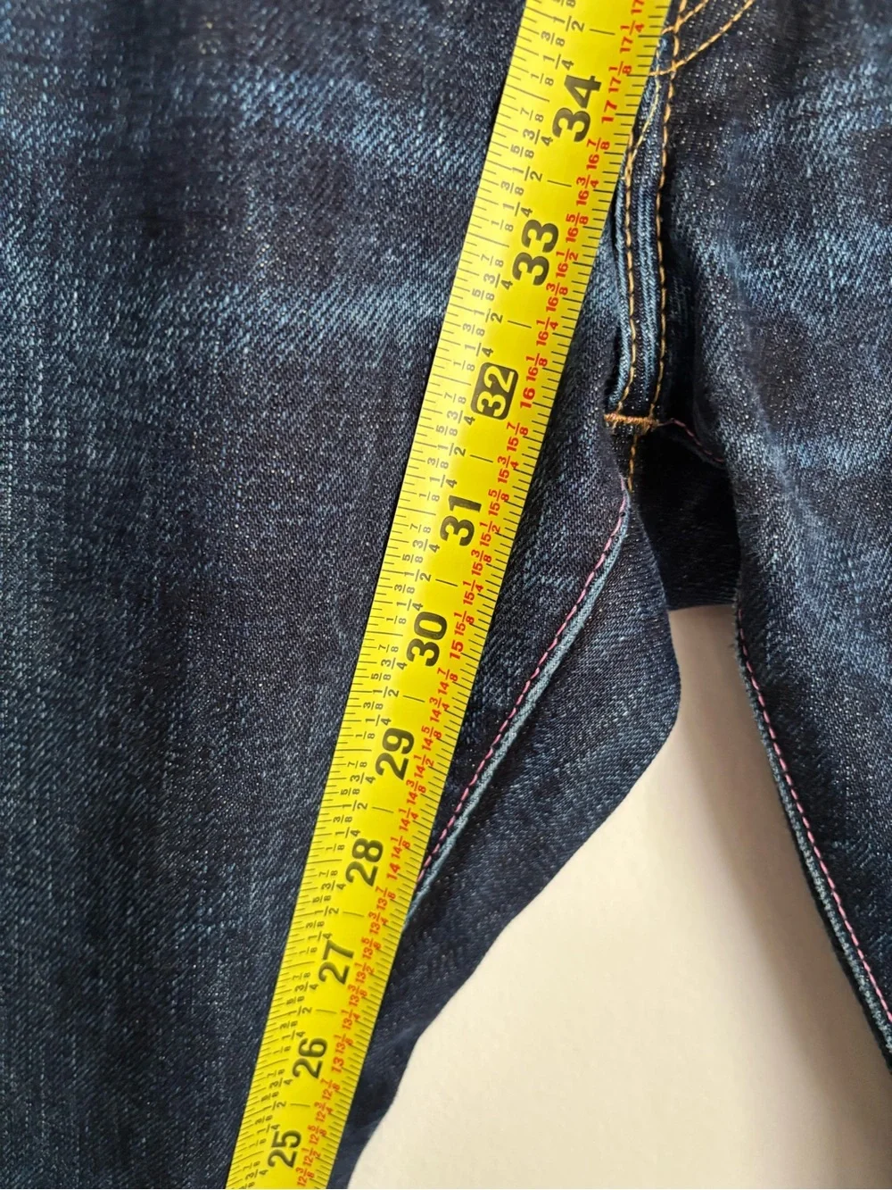 Momotaro Jeans Men 31 Pink Selvedge Denim Going To Battle Stripes Made In Japan